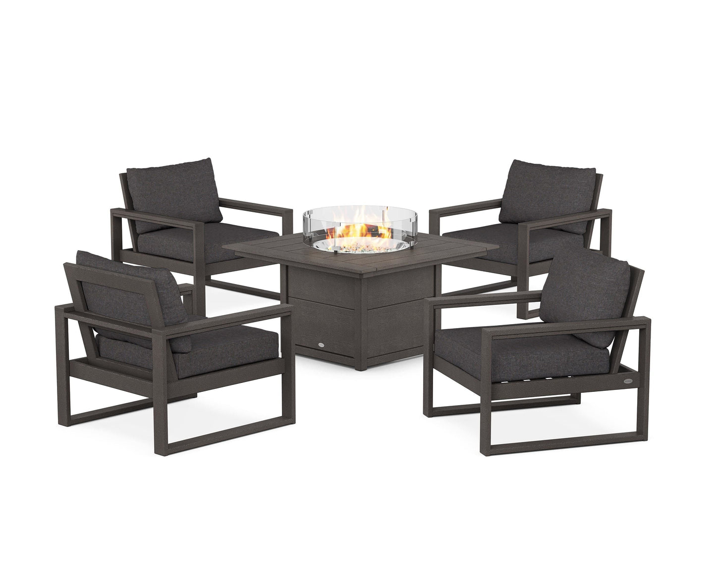 EDGE Sectional 5-Piece Deep Seating Set with Fire Pit Table