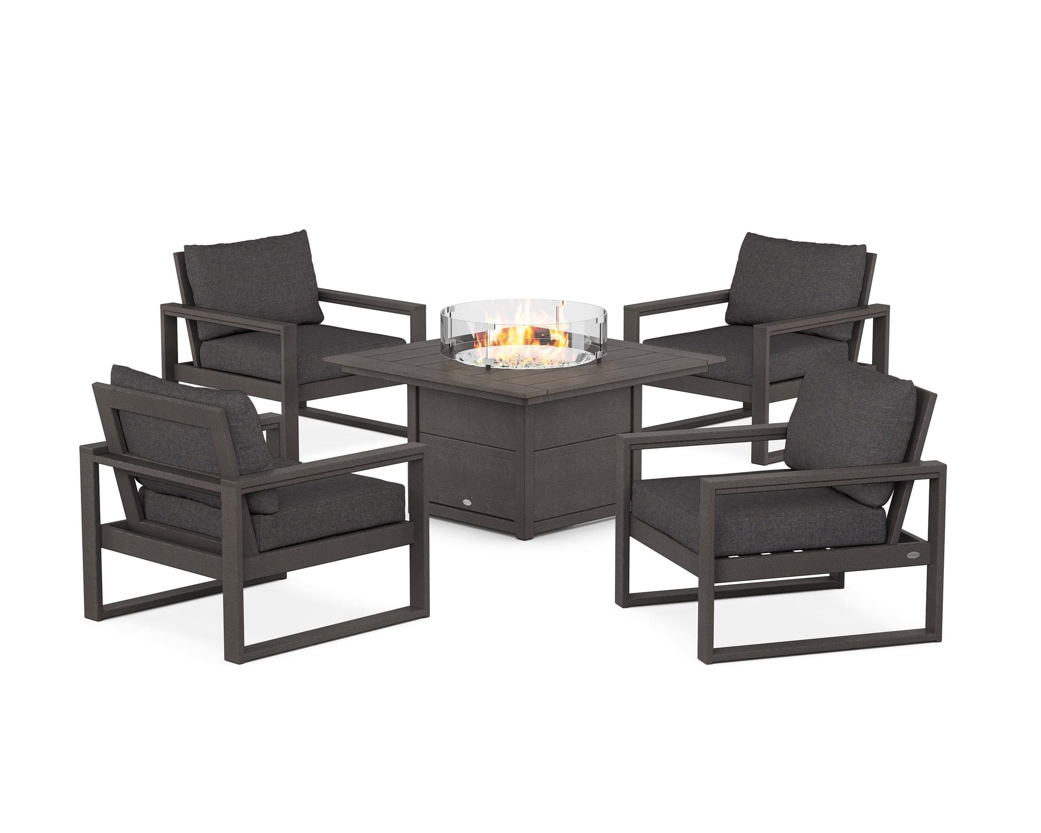 EDGE Sectional 5-Piece Deep Seating Set with Fire Pit Table