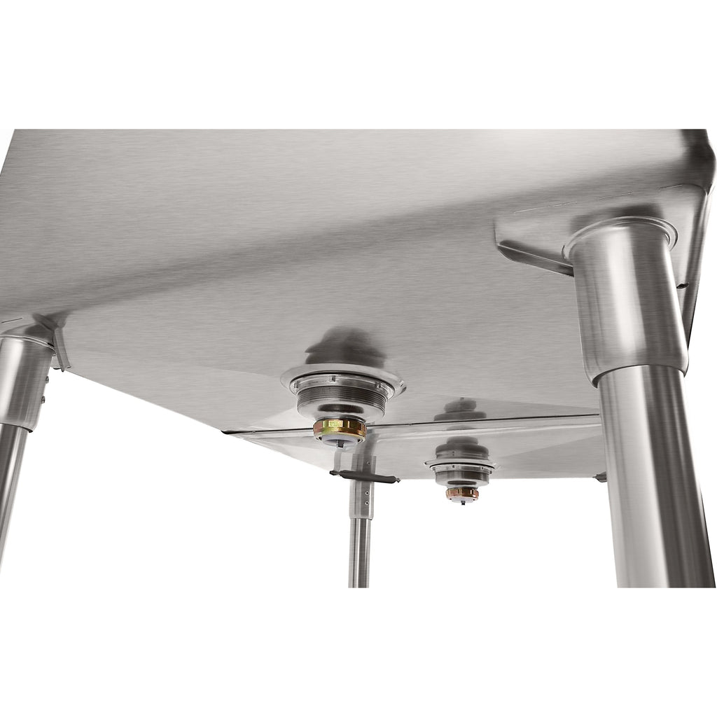 42 in. 18-Gauge 2-Compartment Commercial Sink with Backsplash, Bowl dimensions 18"x24"x14" in Stainless-Steel