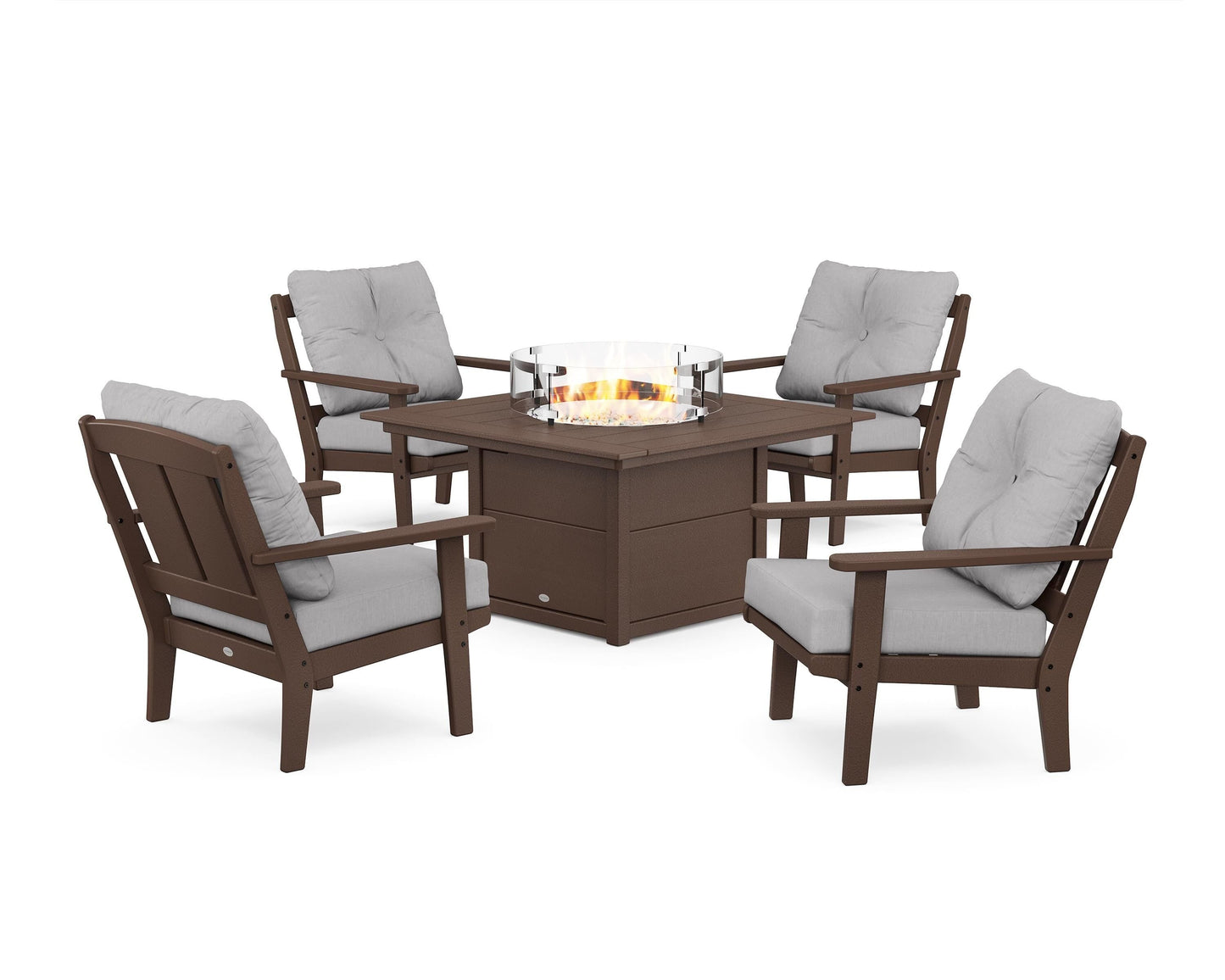 Mission 5-Piece Deep Seating Set with Fire Pit Table