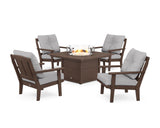Mission 5-Piece Deep Seating Set with Fire Pit Table