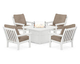 Vineyard 5-Piece Conversation Set with Fire Pit Table