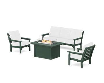 Vineyard Deep Seating Fire Pit Table Set