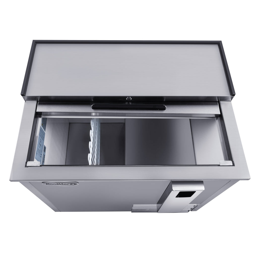 36 in. Commercial Bottle Cooler in Stainless-Steel with Built-In Opener, ETL Listed, 9 cu. ft.