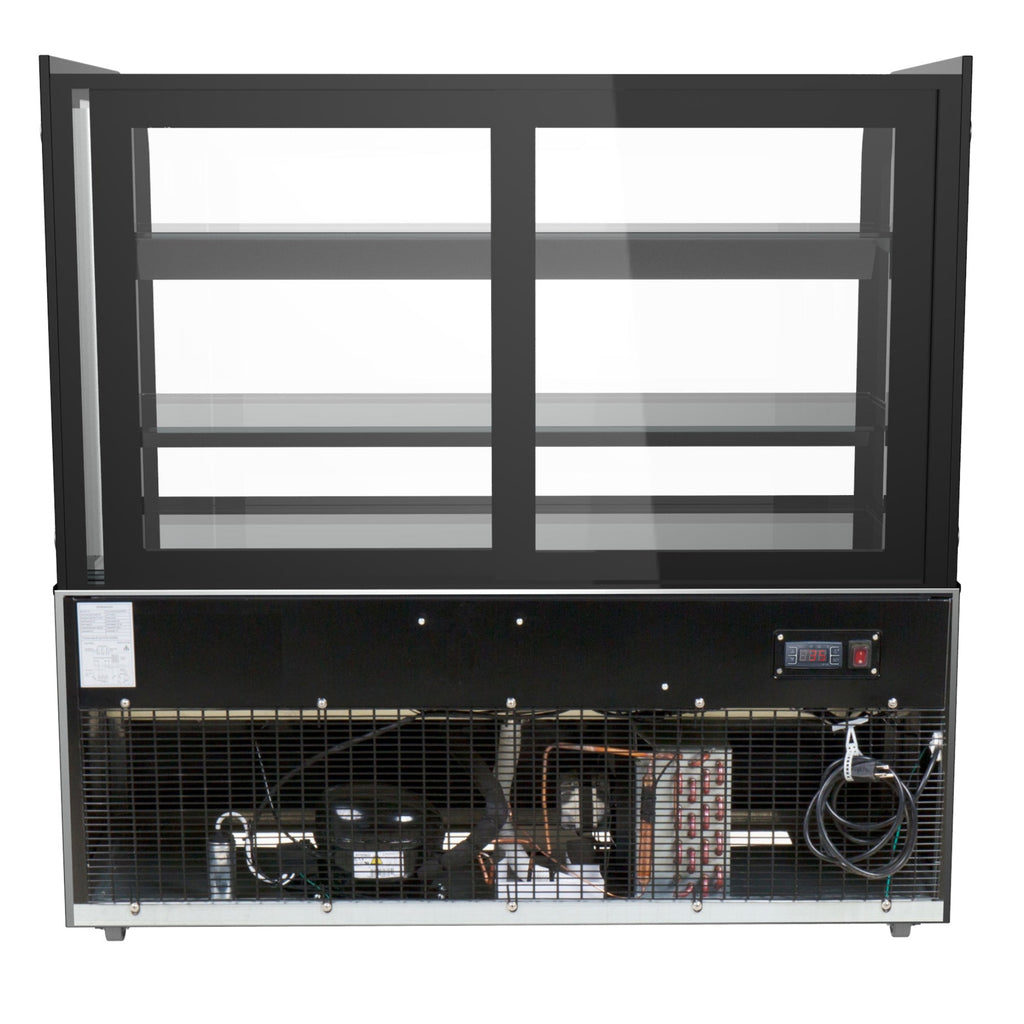 48 in. Refrigerated Bakery Display Case, Stainless Steel Frame, Curved Glass Front, 13 cu. ft.