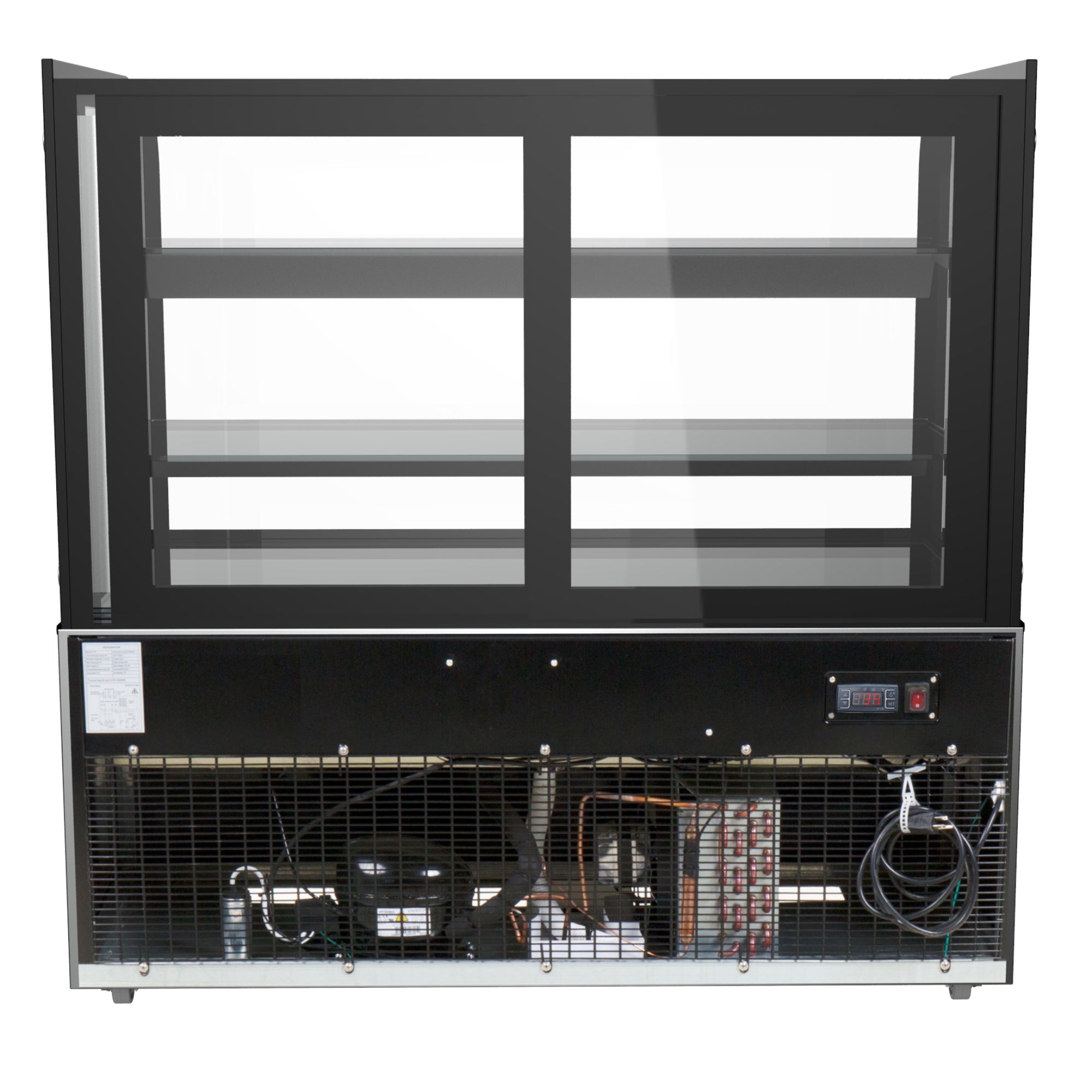 48 in. Refrigerated Bakery Display Case, Stainless Steel Frame, Curved Glass Front, 13 cu. ft.