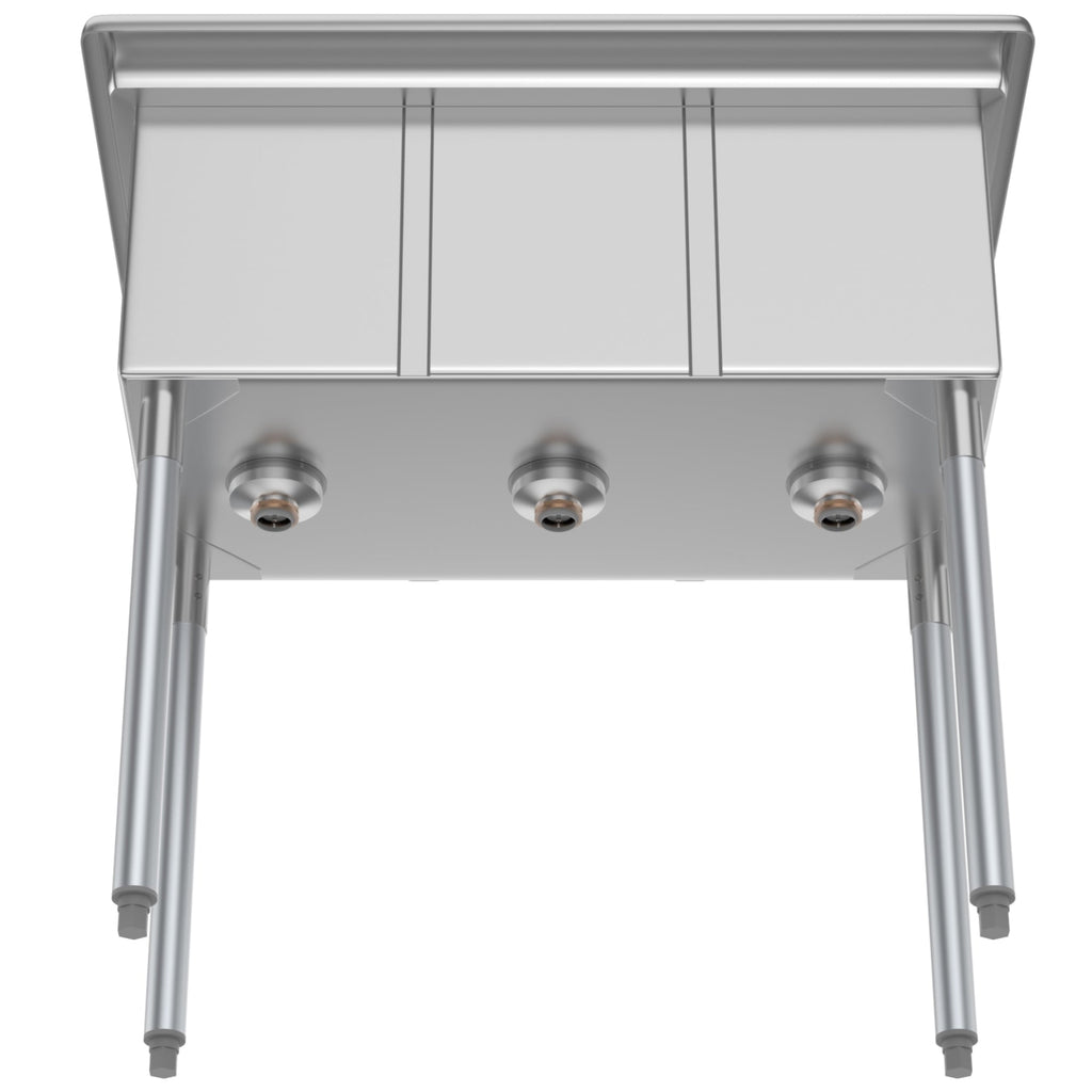 36 in. Three Compartment Stainless Steel Commercial Sink, Bowl Size 10" x 14" x 10"
