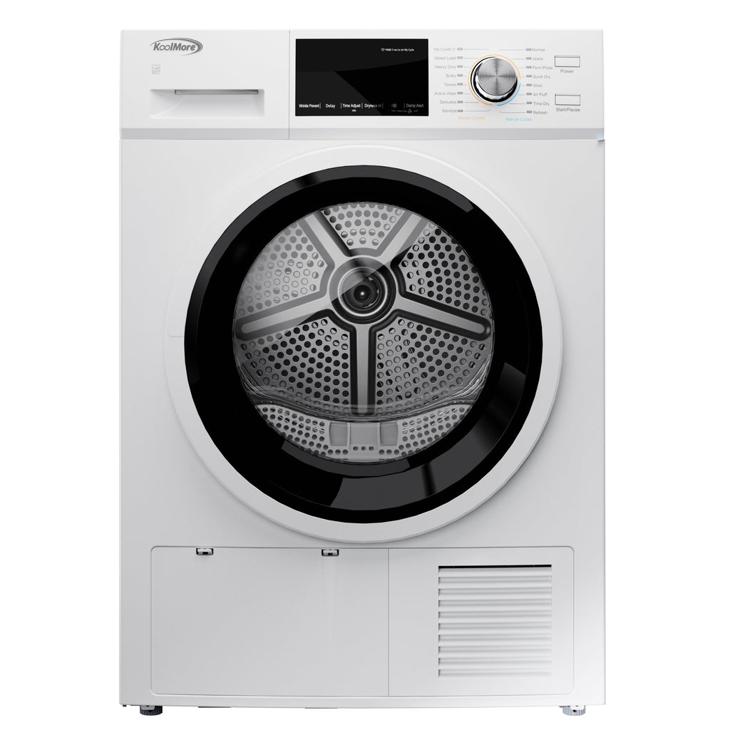 4.4 cu. ft. Large Capacity Stackable Ventless Front Load Dryer in White, 240V.