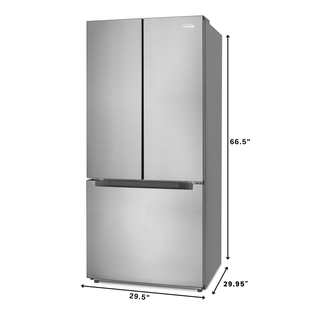 18.5 cu. ft. Stainless-Steel French Door Refrigerator in Silver