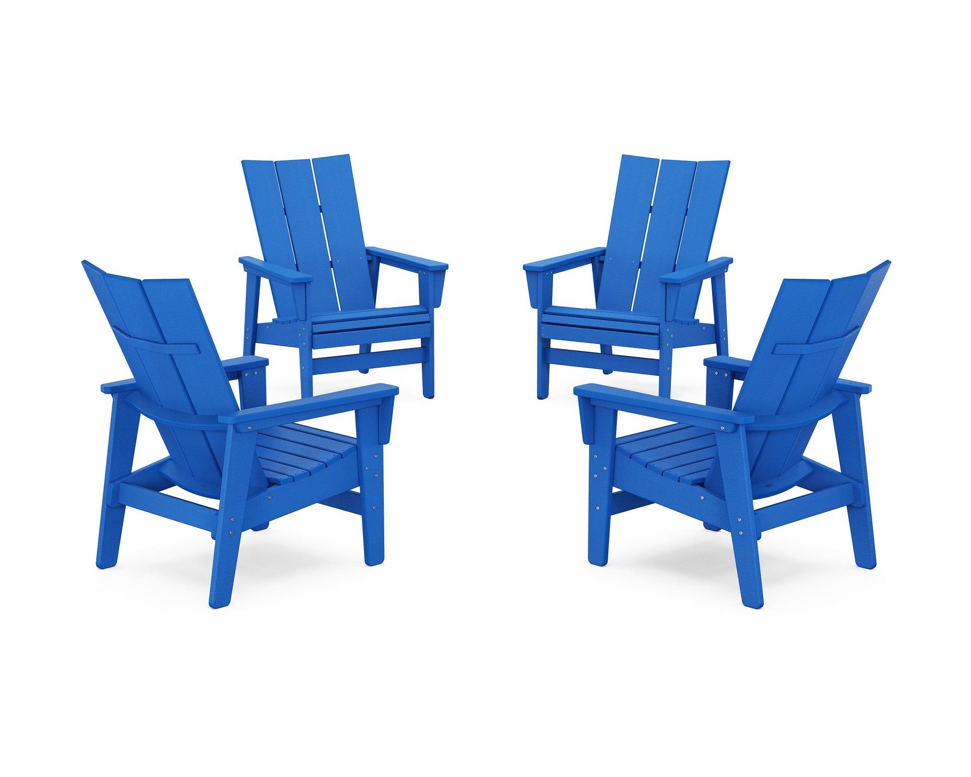 4-Piece Modern Grand Upright Adirondack Chair Conversation Set