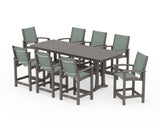Coastal 9-Piece Counter Set with Trestle Legs