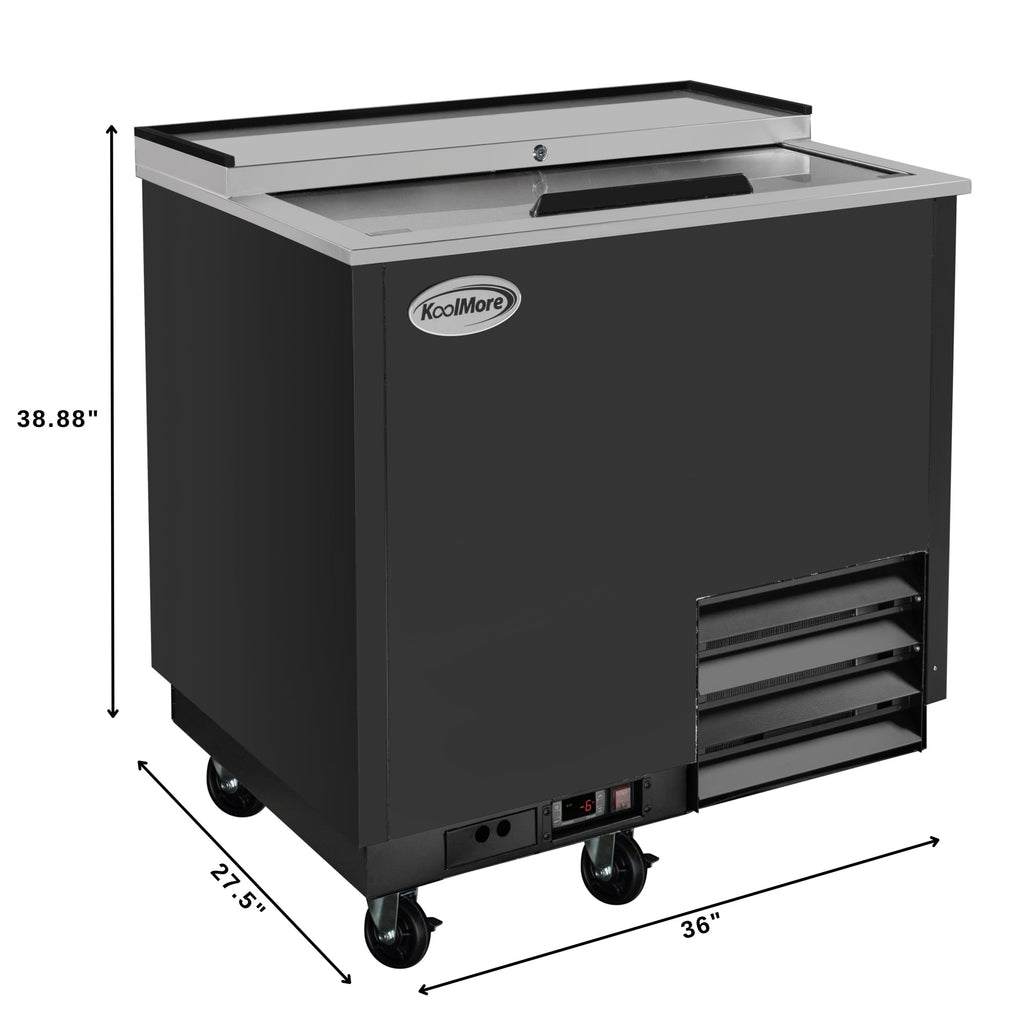36 in. Commercial Glass Froster in Black Steel, ETL Listed, 9 cu. ft.