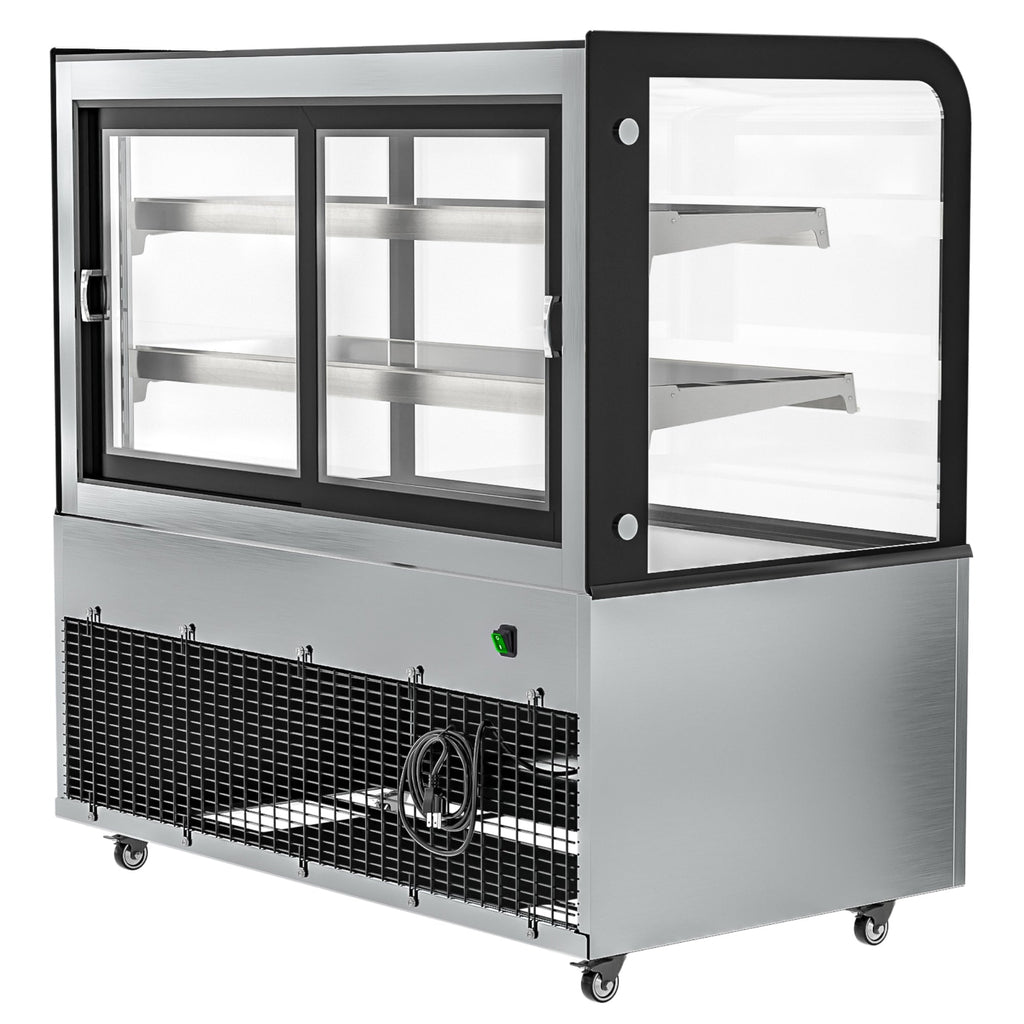 47 in. Dry Bakery Display Case with Front Curved Glass Protection, 14 cu ft.