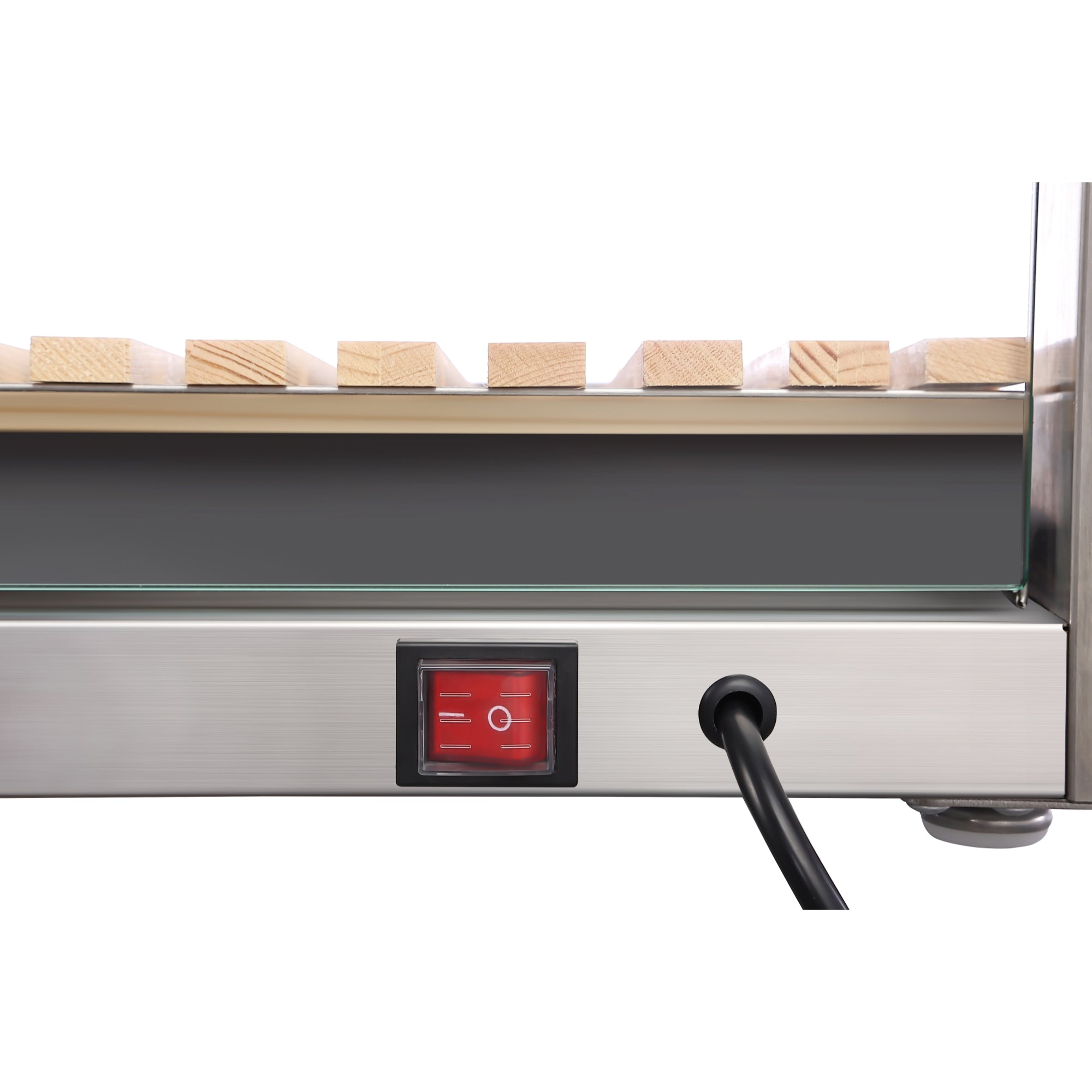 40 in. Glass Countertop Dry Bakery Display Case with Two Shelves and Bamboo Trays