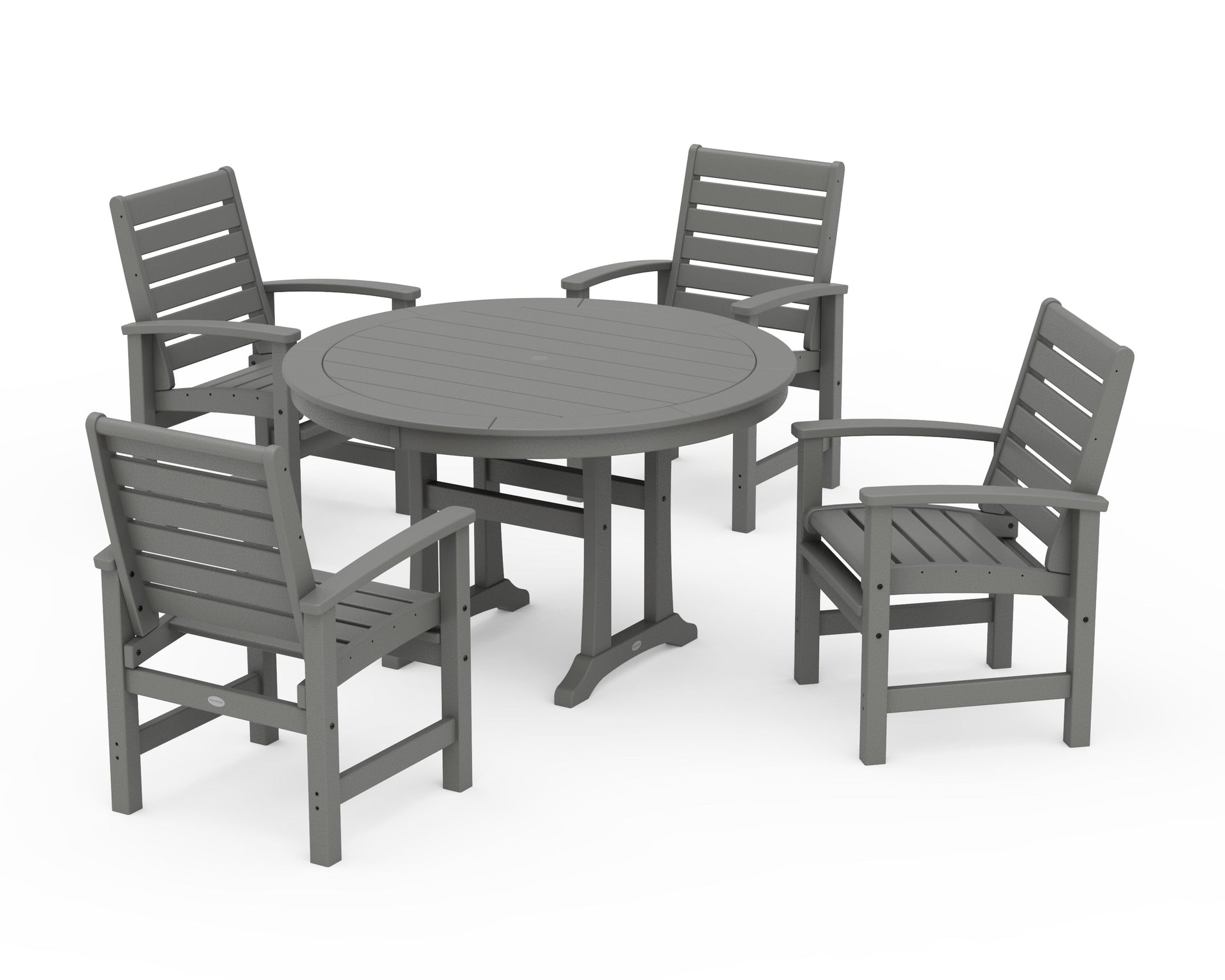 Signature 5-Piece Round Dining Set with Trestle Legs