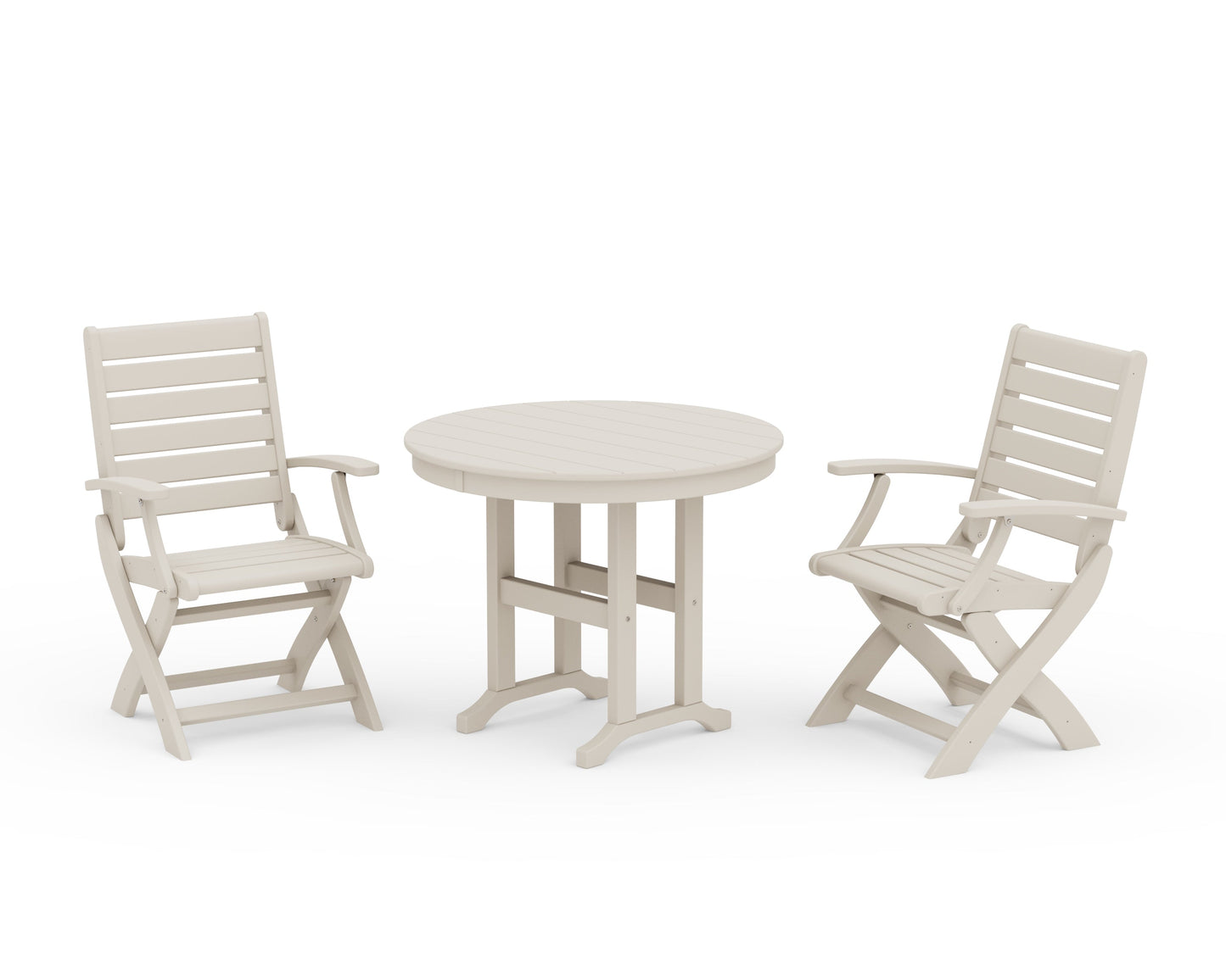 Signature Folding Chair 3-Piece Round Farmhouse Dining Set