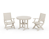 Signature Folding Chair 3-Piece Round Farmhouse Dining Set