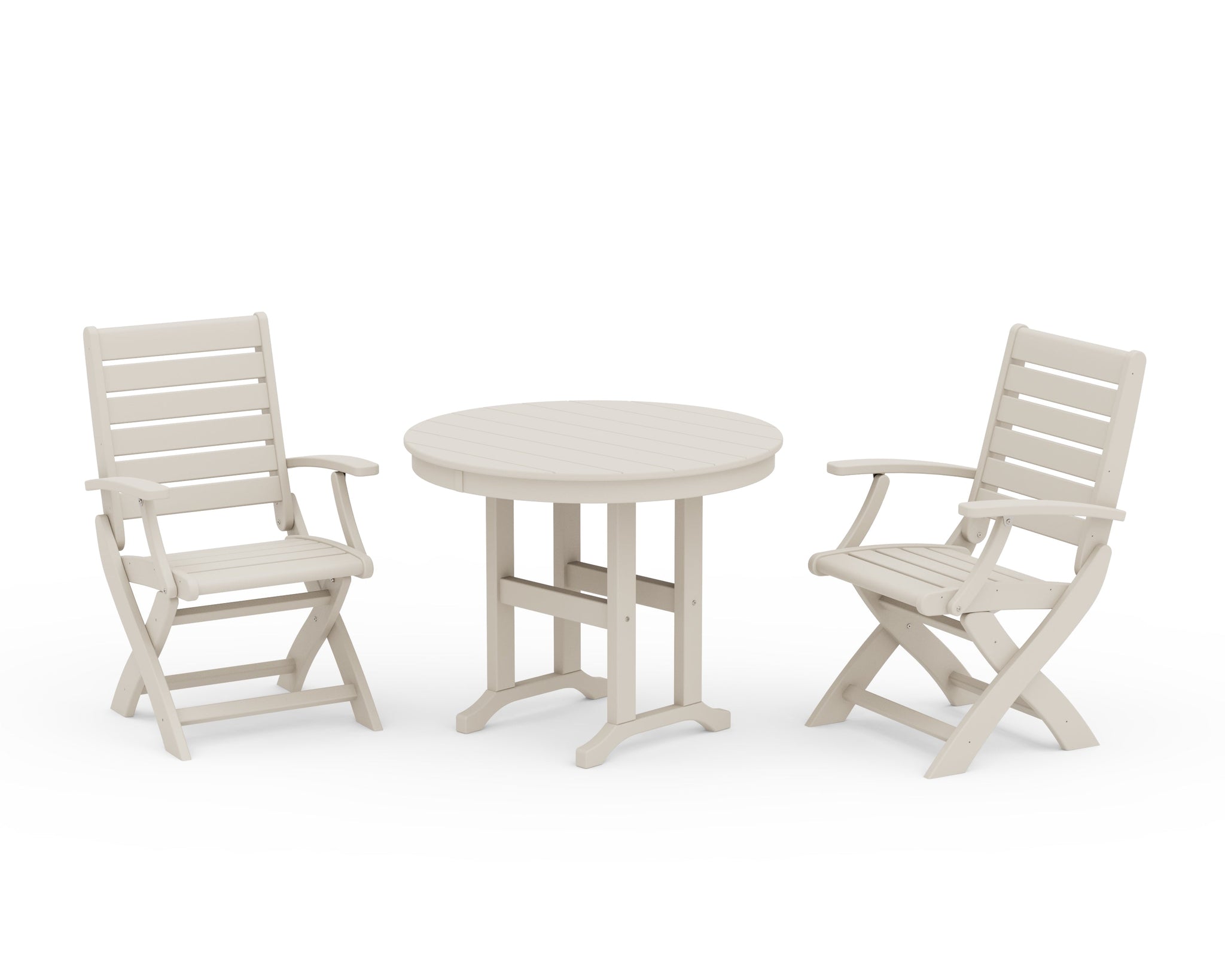 Signature Folding Chair 3-Piece Round Farmhouse Dining Set