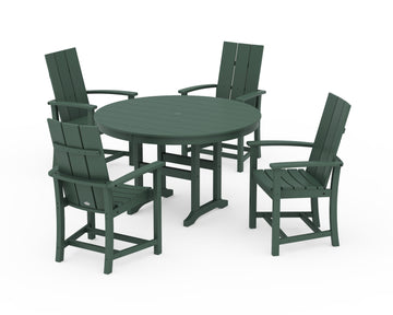 Modern Adirondack 5-Piece Round Farmhouse Dining Set