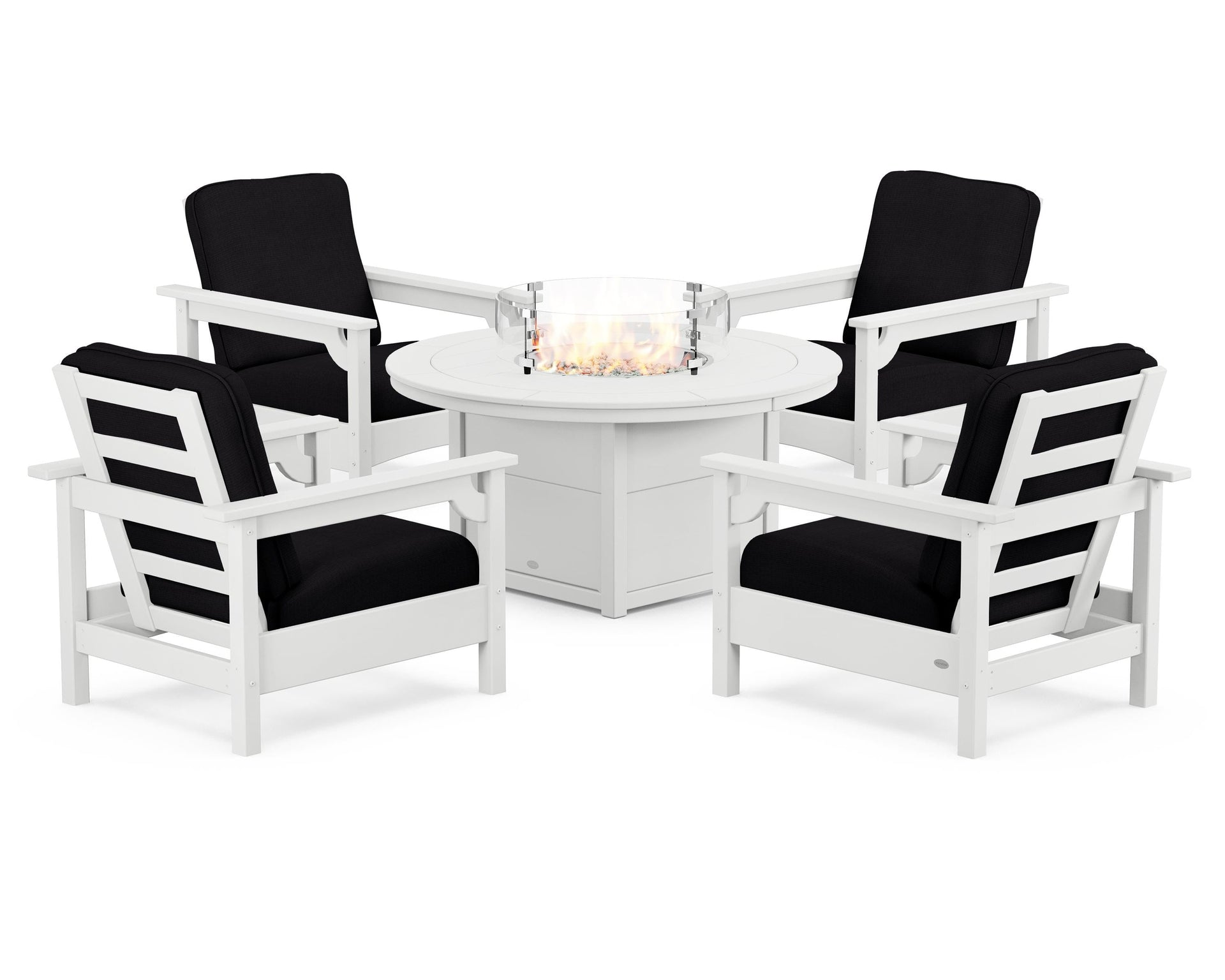 Club 5-Piece Conversation Set with Fire Pit Table