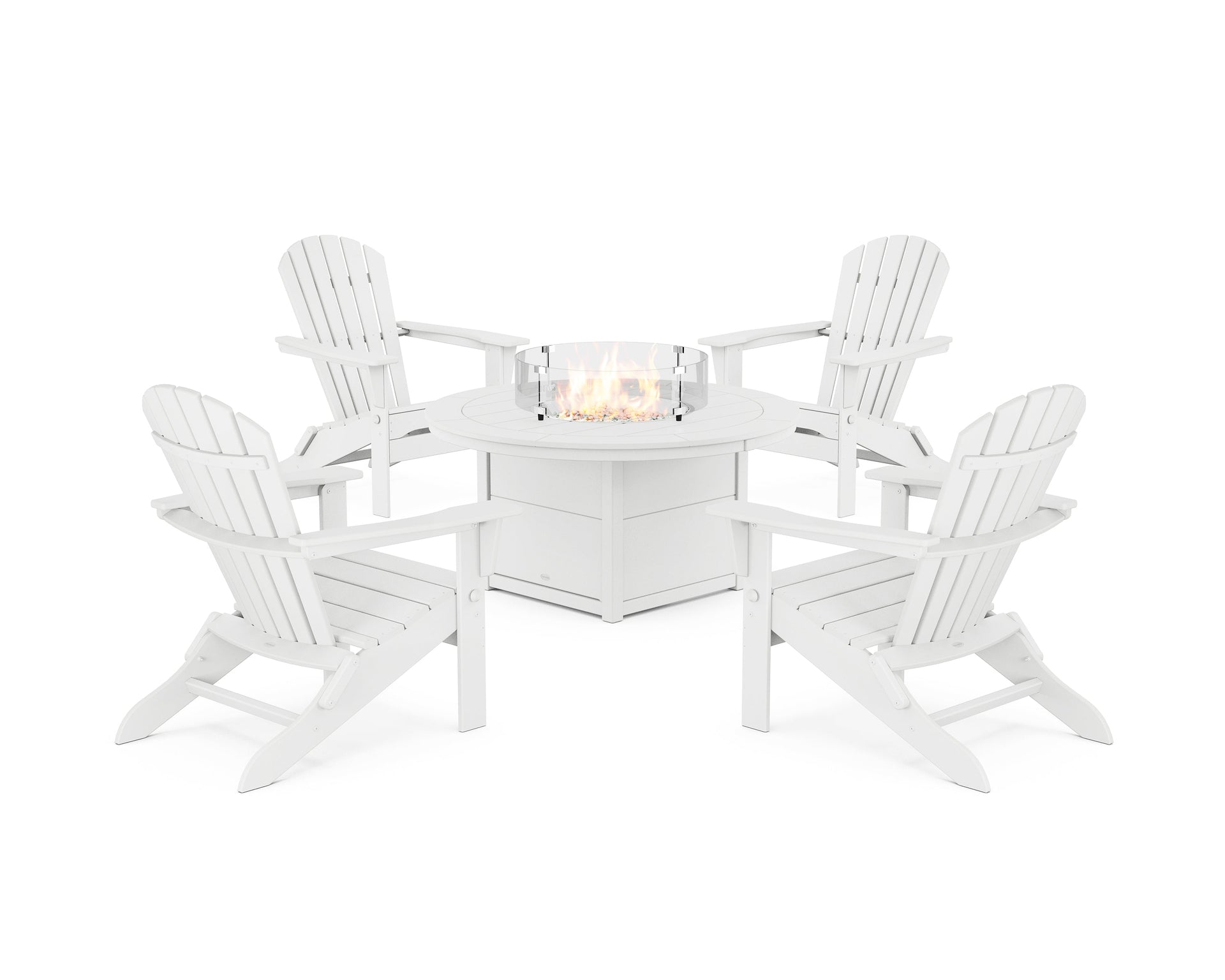South Beach 5-Piece Folding Adirondack Fire Chat Set