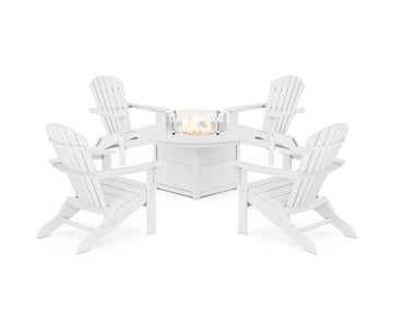 South Beach 5-Piece Folding Adirondack Fire Chat Set