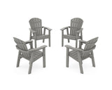 Seashell 4-Piece Upright Adirondack Conversation Set