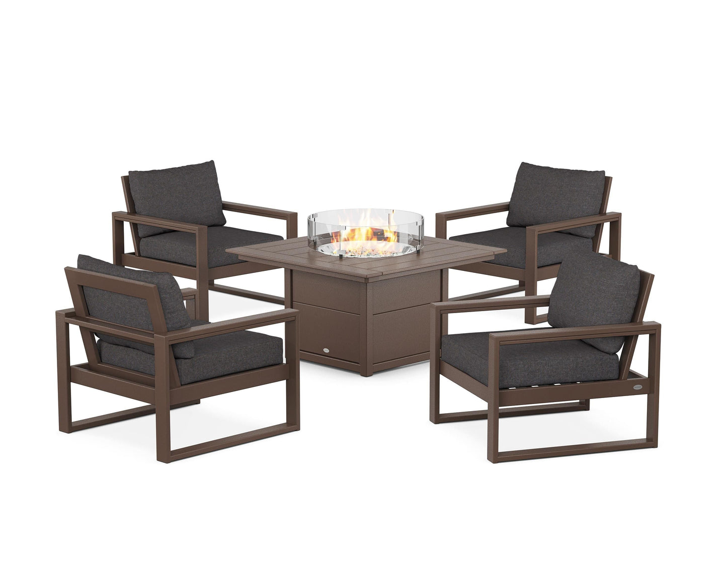 EDGE Sectional 5-Piece Deep Seating Set with Fire Pit Table