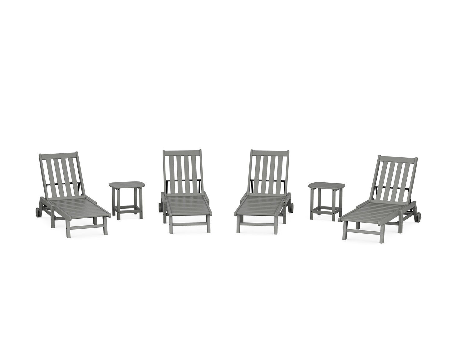 Vineyard 6-Piece Chaise with Wheels Set