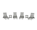 Vineyard 6-Piece Chaise with Wheels Set