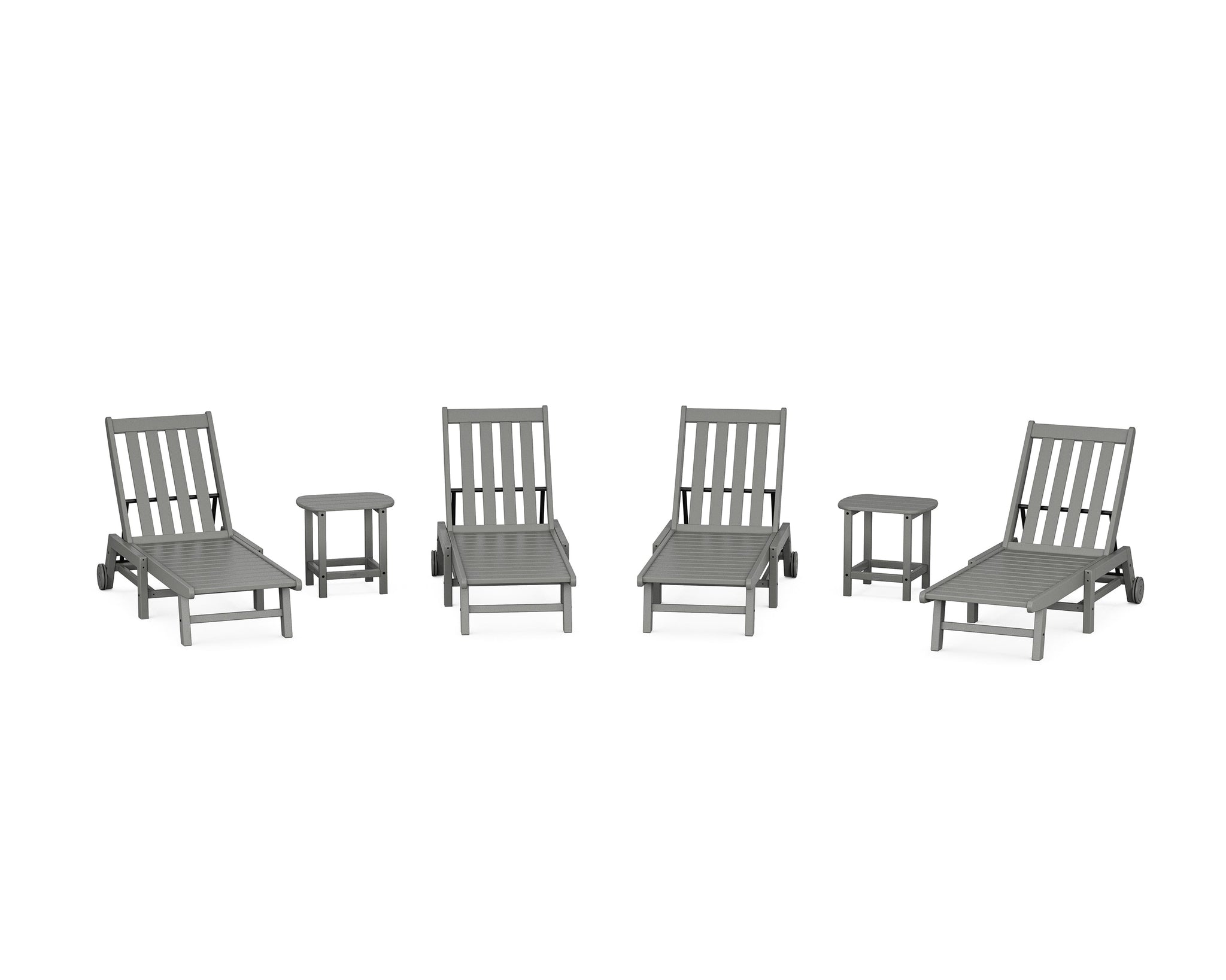 Vineyard 6-Piece Chaise with Wheels Set