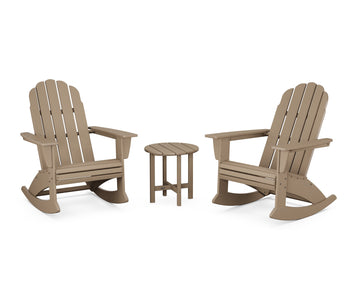Vineyard Curveback 3-Piece Adirondack Rocking Chair Set