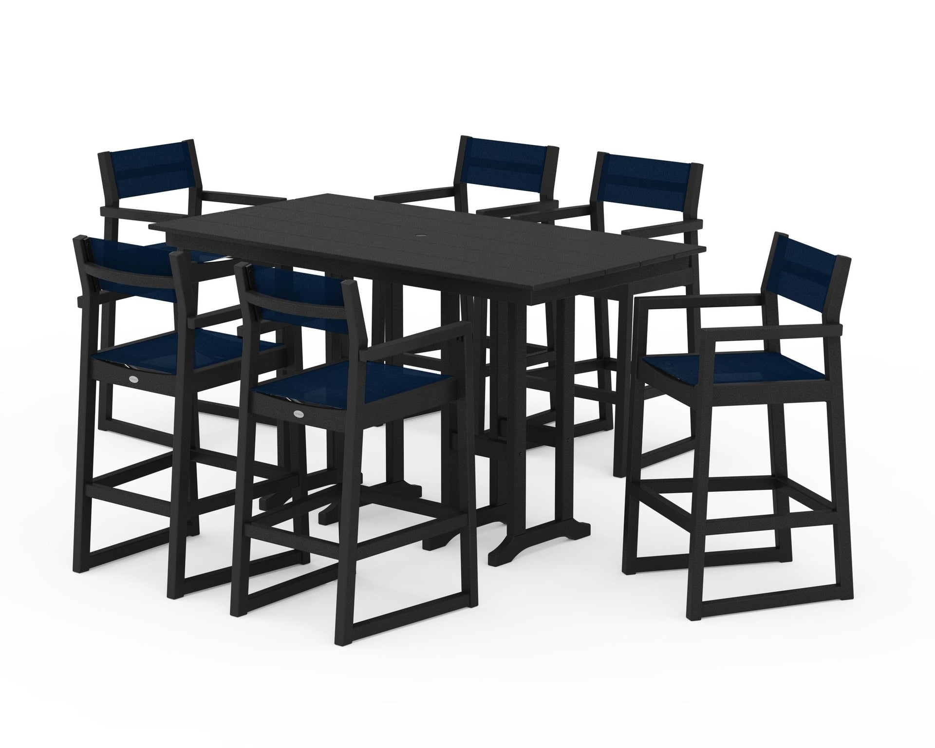 EDGE Sling Arm Chair 7-Piece Farmhouse Bar Set