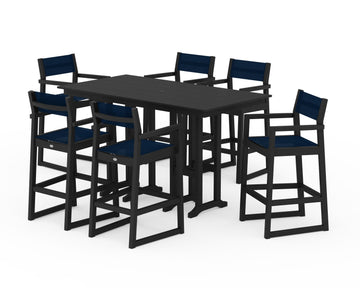 EDGE Sling Arm Chair 7-Piece Farmhouse Bar Set