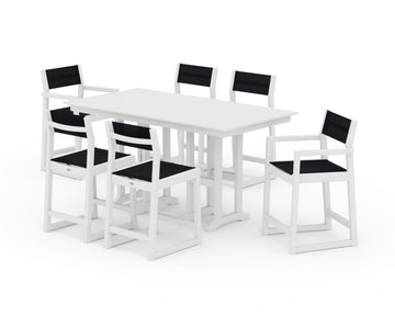 EDGE Sling 7-Piece Farmhouse Counter Set with Trestle Legs