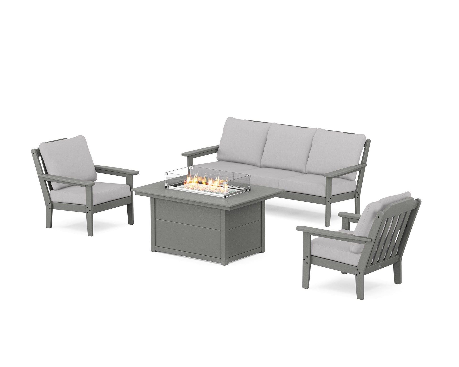 Cottage Deep Seating Fire Pit Table Set