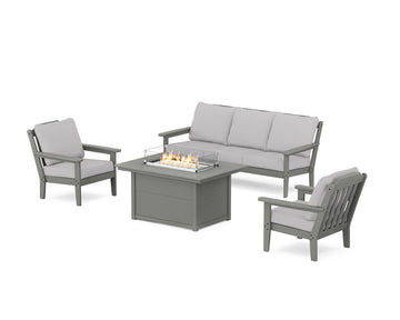 Cottage Deep Seating Fire Pit Table Set