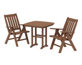 Vineyard Folding Chair 3-Piece Dining Set