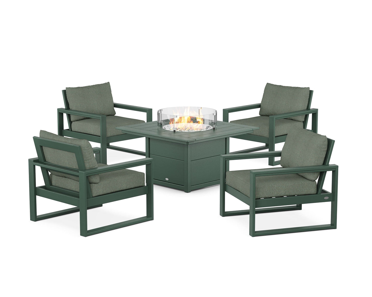 EDGE Sectional 5-Piece Deep Seating Set with Fire Pit Table