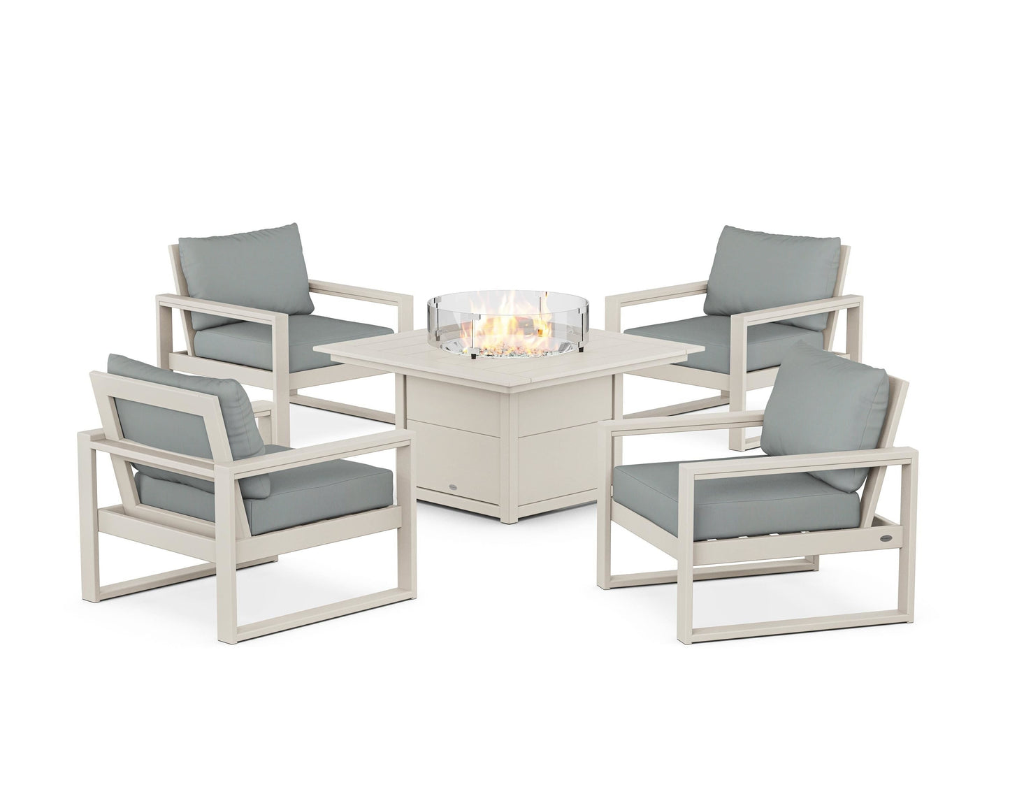 EDGE Sectional 5-Piece Deep Seating Set with Fire Pit Table