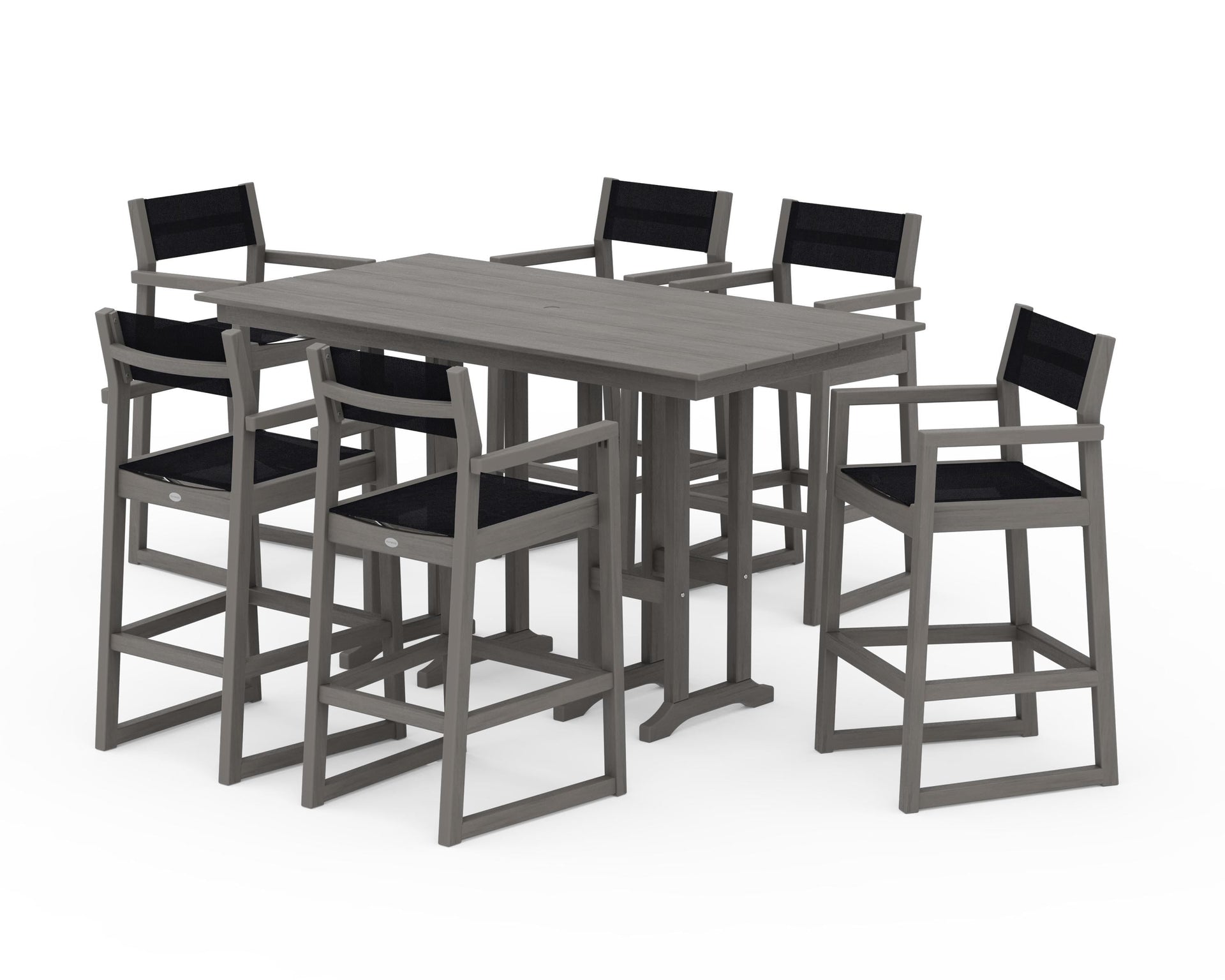 EDGE Sling Arm Chair 7-Piece Farmhouse Bar Set