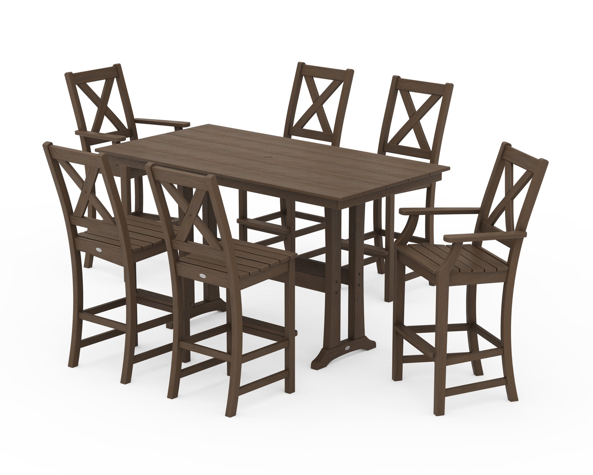 Braxton 7-Piece Farmhouse Trestle Bar Set