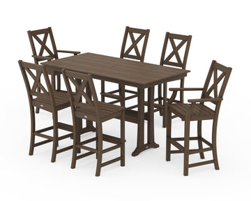 Braxton 7-Piece Farmhouse Trestle Bar Set