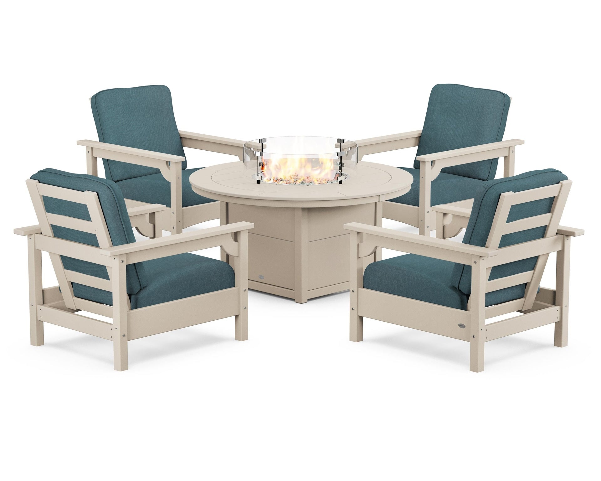 Club 5-Piece Conversation Set with Fire Pit Table
