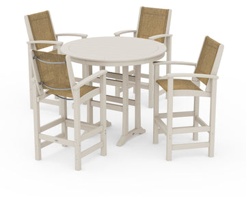 Coastal 5-Piece Nautical Trestle Bar Set