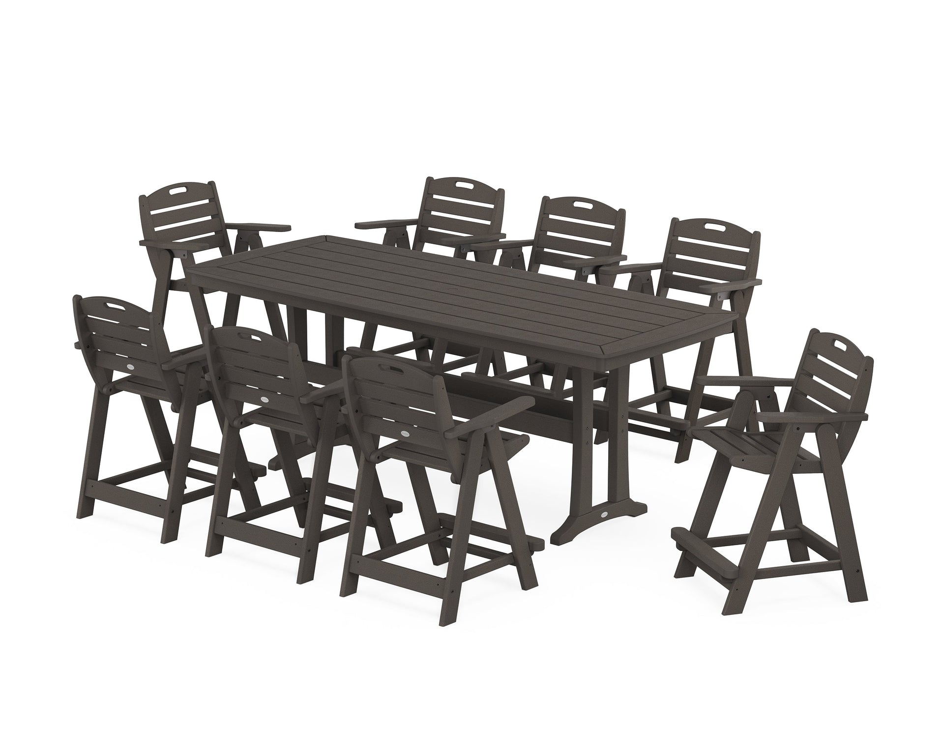 Nautical 9-Piece Counter Set with Trestle Legs