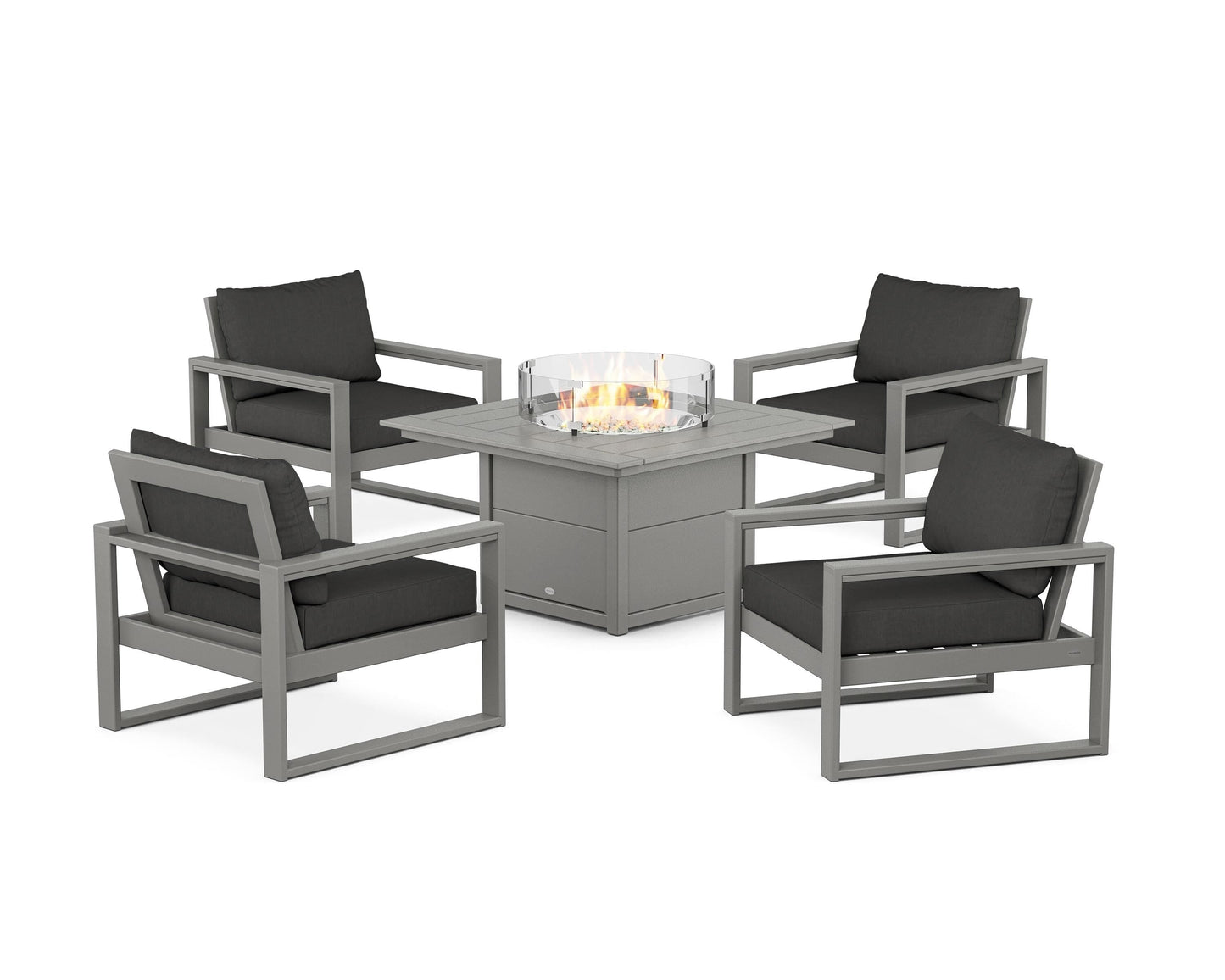 EDGE Sectional 5-Piece Deep Seating Set with Fire Pit Table