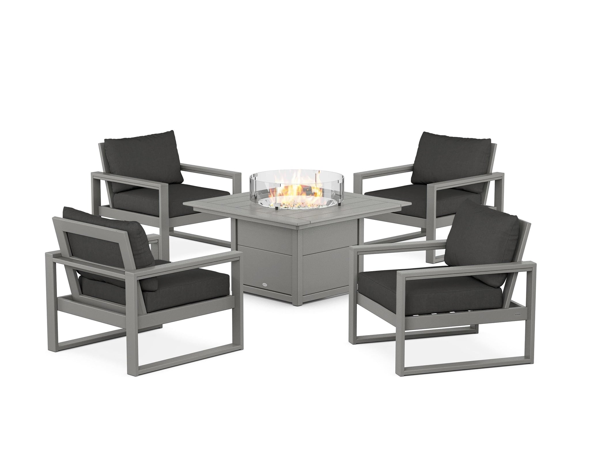 EDGE Sectional 5-Piece Deep Seating Set with Fire Pit Table