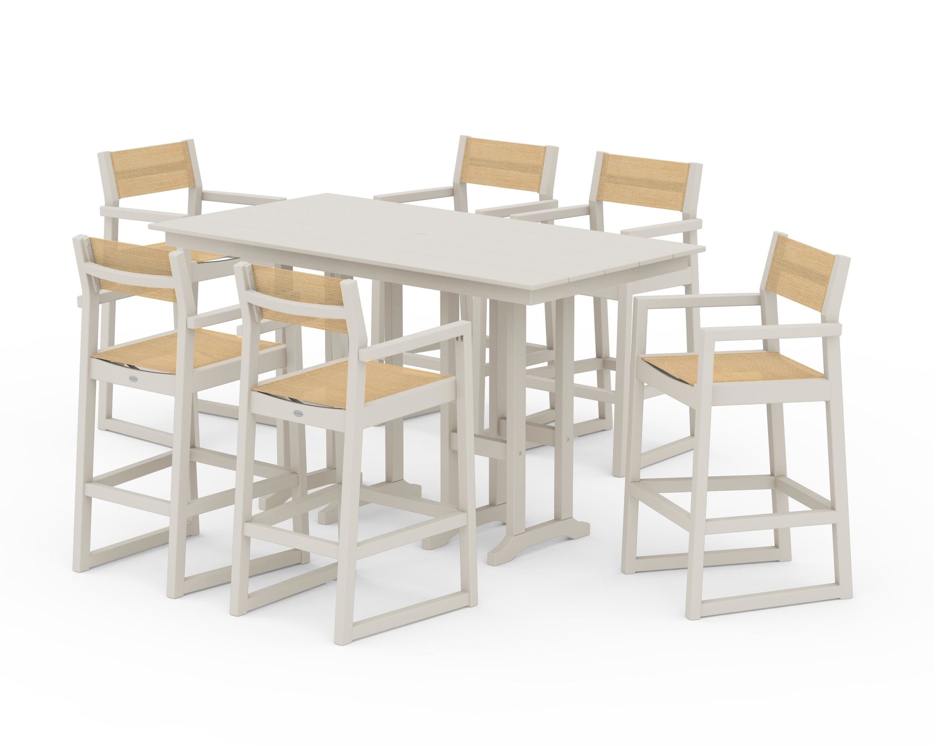 EDGE Sling Arm Chair 7-Piece Farmhouse Bar Set