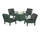 Chinoiserie 5-Piece Deep Seating Set with Fire Pit Table